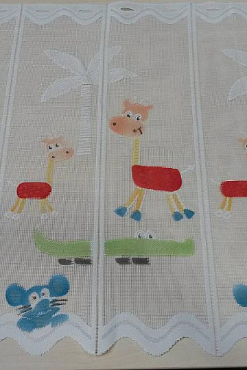 Kindergardine für Vitrage TIERE