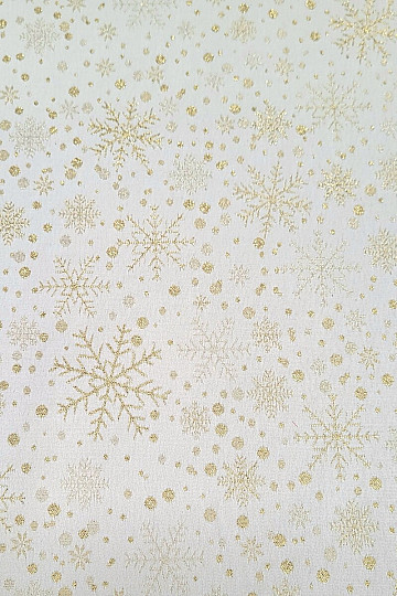 Dekostoffe jacquard Schneeflocken I gold