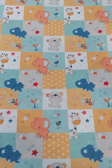 Baumwollstoff BABY ZOO bunt