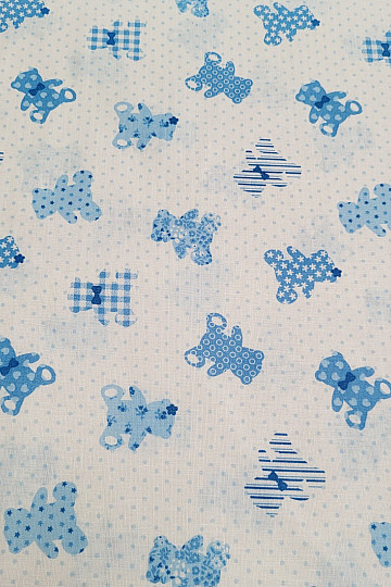 Baumwollstoff BABY TEDDY blau