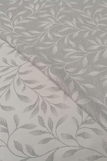 Dekostoffe jacquard NIGHT LEAFS Grau