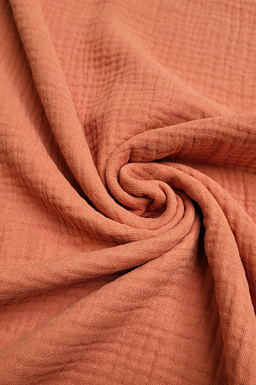 Baumwollstoff GAZE marsala