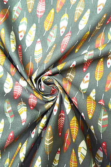 Baumwollstoff RETRO FEATHERS