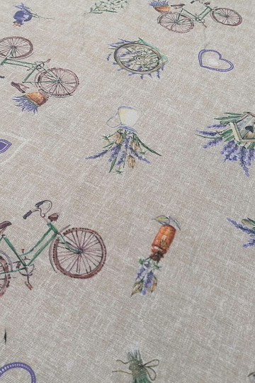 Dekostoff LAVENDEL FAHRRAD 2