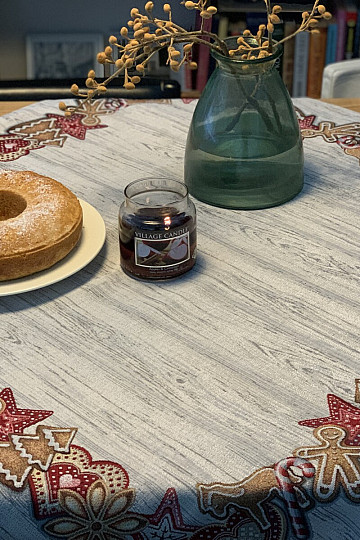 Gobelin-Tischdecke und Schal WEIHNACHTSLEBKUCHEN