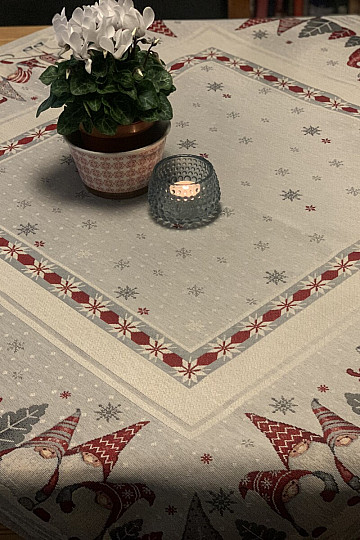 Gobelin-Tischdecke und Schal WEIHNACHTSELFEN