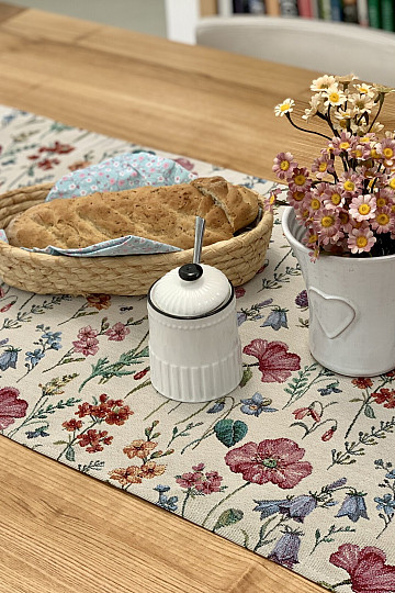 Gobelin-Tischdecke und Schal BLOOMING MEADOW
