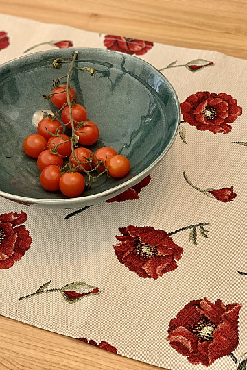 Gobelin-Tischdecke Mohnblumen