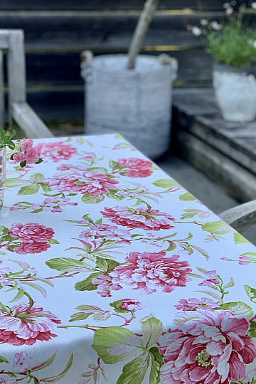 LAURA Tischdecke – große rosa Blumen