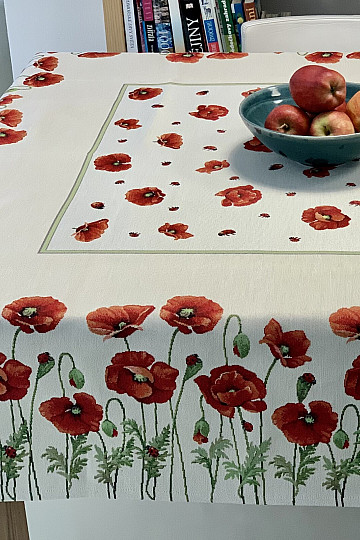 Gobelin-Tischdecke und Schal POPPY