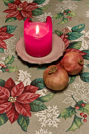 Gobelin-Tischdecke, Schal ROTER WEIHNACHTSSTERN