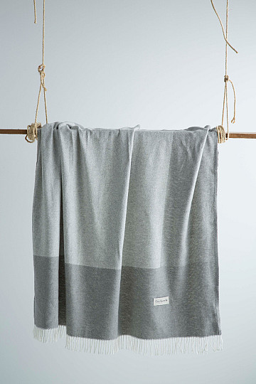 Luxus-Plaid CROISETTE hell grau