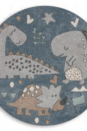 Runder Teppich für Kinder ROMA Dinosaurier