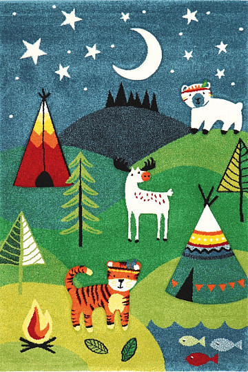 Kinderstück Teppich Wald TIERE