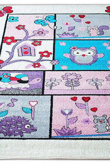 Kinderteppich TIERE creme