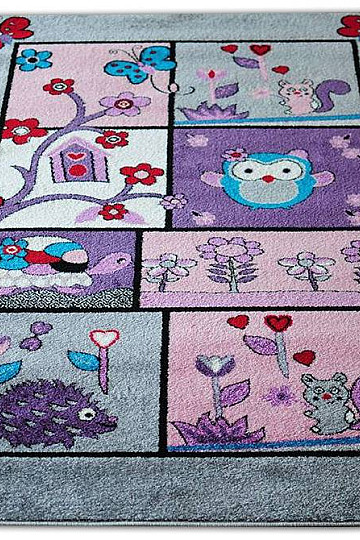 Kinderteppich TIERCHEN grau
