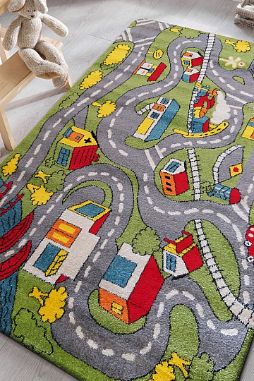Kinderteppich MONDO Straßen grau
