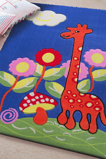 Kinderteppich KIDS GIRAFFE blau