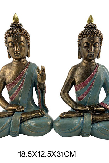 Statuette BUDDHA-TÜRKIS 18,5x12x31 cm