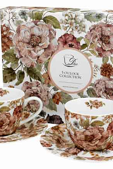 Pastellblumen weißer Espresso šapo 90 ml Set 2 ks