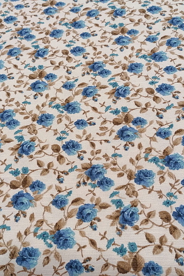 Dekorationsstoff LAURA - kleine blaue Blüten