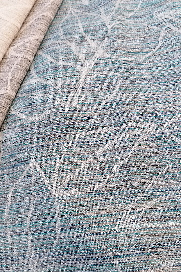Dekorationsstoff FLORENTI Blätter blau