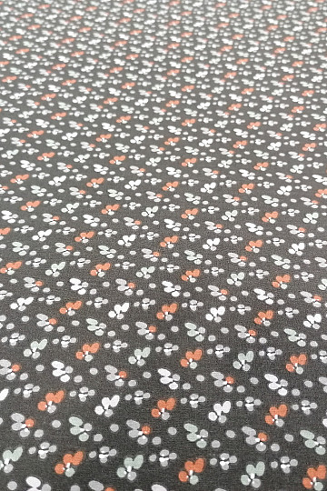 Baumwollstoff FLOWERS FILOMENA schwarz