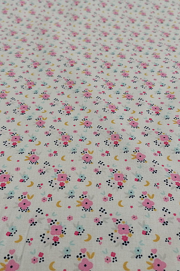 Baumwollstoff FLEDI Blume rosa