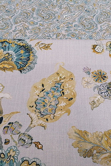 Dekorstoff BLUMEN blau