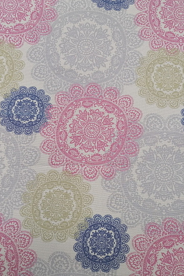 Dekorstoff MANDALA pink-grau