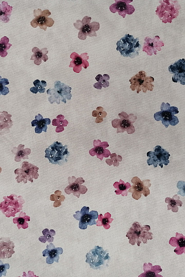 Dekorstoff BLUMEN lila-blau