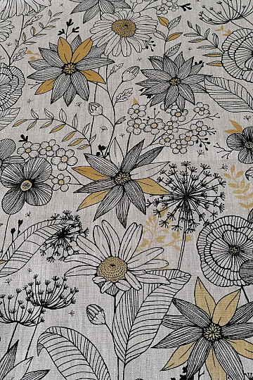 Leinenstoff DAISY GOLD