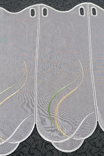 Buntglasvorhang – grün-gelber Voile