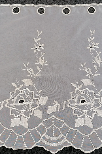 Buntglasvorhang – Voile mit Blumenstickerei