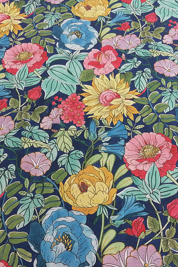 Dekostoff SOMMERBLUMEN - BLAU