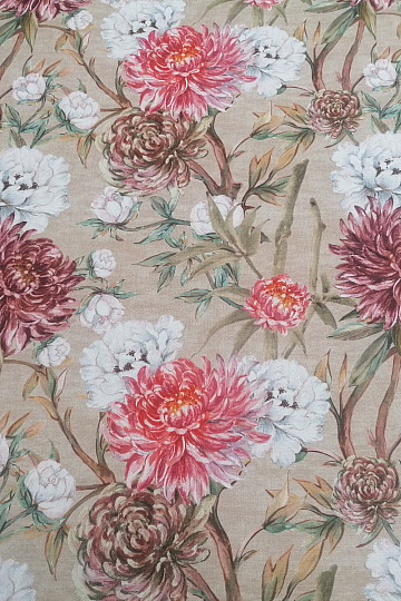 Dekostoff PEKIN FLOWER LARGE BEIGE