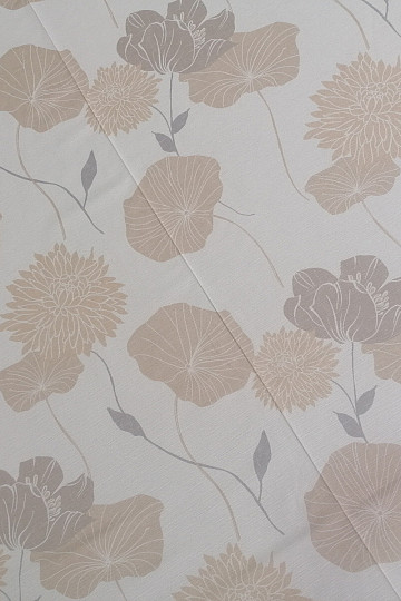 Dekostoff Stier-beige Blumen