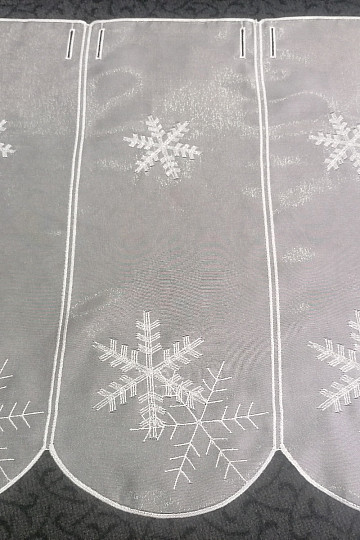 Weihnachts-Buntglasvorhang mit Glanz bestickt 11582