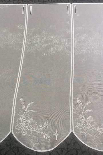 Weihnachtsvorhang für Buntglasfenster, bestickt mit Glitzer 11711