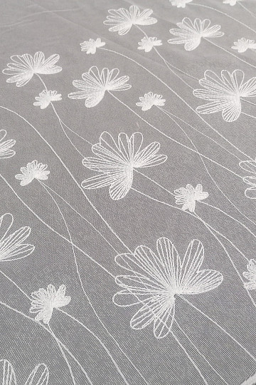 Luxus bestickter weißer Vorhang mit Blumen 11749/0001