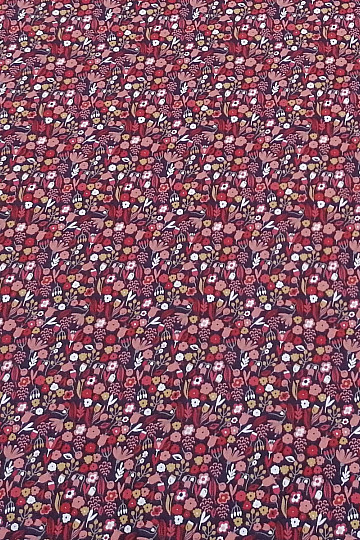 Baumwollstoff AXEA Blumen braun-violett