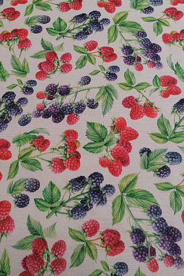 Dekostoff Himbeeren und Brombeeren
