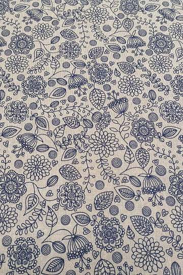 Dekostoff Neon Blumen blau