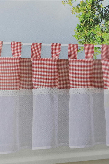 Fertiger Vorhang GERSTER Leinwand rot 50x150 cm