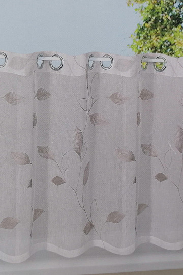 Fertiger Vorhang GERSTER grau-beige Blätter 50x150 cm