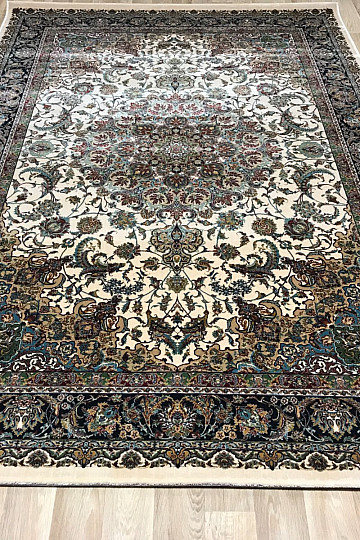 Luxus Acryl Teppich RAZIA 5503 Braun / weiß