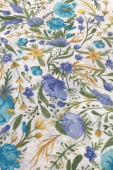 Tischdecke - CLARA blaue Blumen
