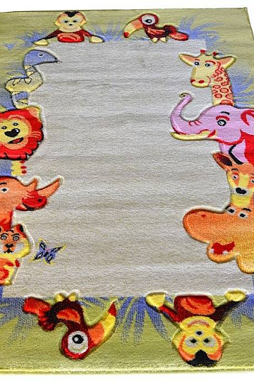 Kinderteppich KIDS SAFARI créme -grün