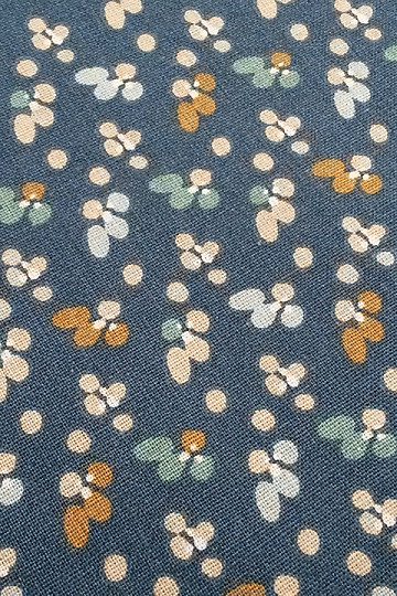 Baumwollstof BLUMEN FILOMENA blau