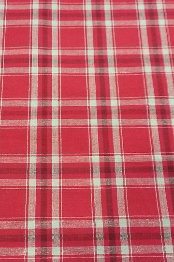 Dekorationsstoff Karo TISSE rouge/lin